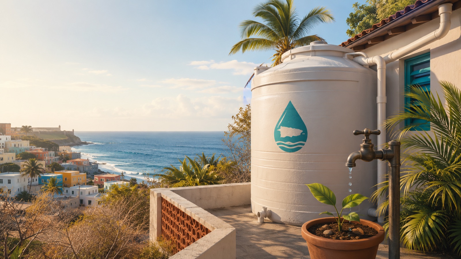 Puerto Rico ocean view—water shortage and drought traveler advisory